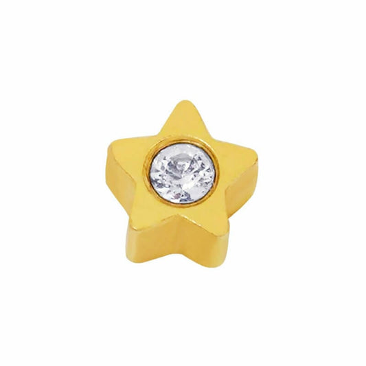 Inverness 24C GP Crystal In Star Earrings 24KT