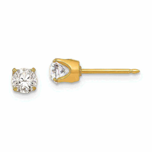 Inverness 31C GP Crystal Earrings 24KT 5mm
