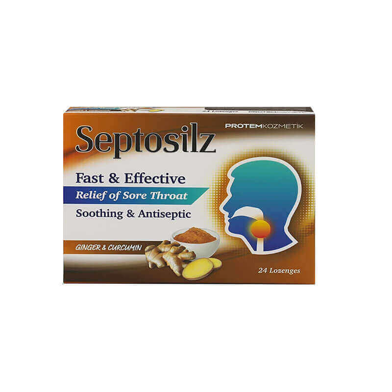 Septosilz Ginger And Curcumin Flavor 24 Lozenges