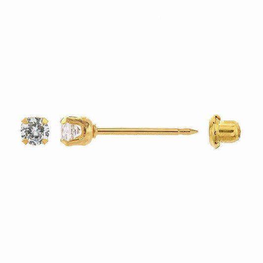 Inverness 96C GP Crystal April Earrings 14KT 3mm