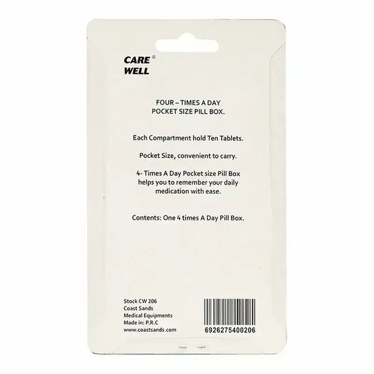 Care Well Four Times A Day Pill Box