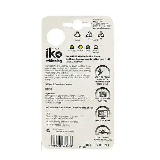 Melo Iko Whitening White Finger Toothbrush Large 1 Pc