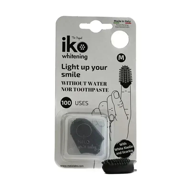 Melo Iko Whitening Black Finger Toothbrush Medium 1 Pc