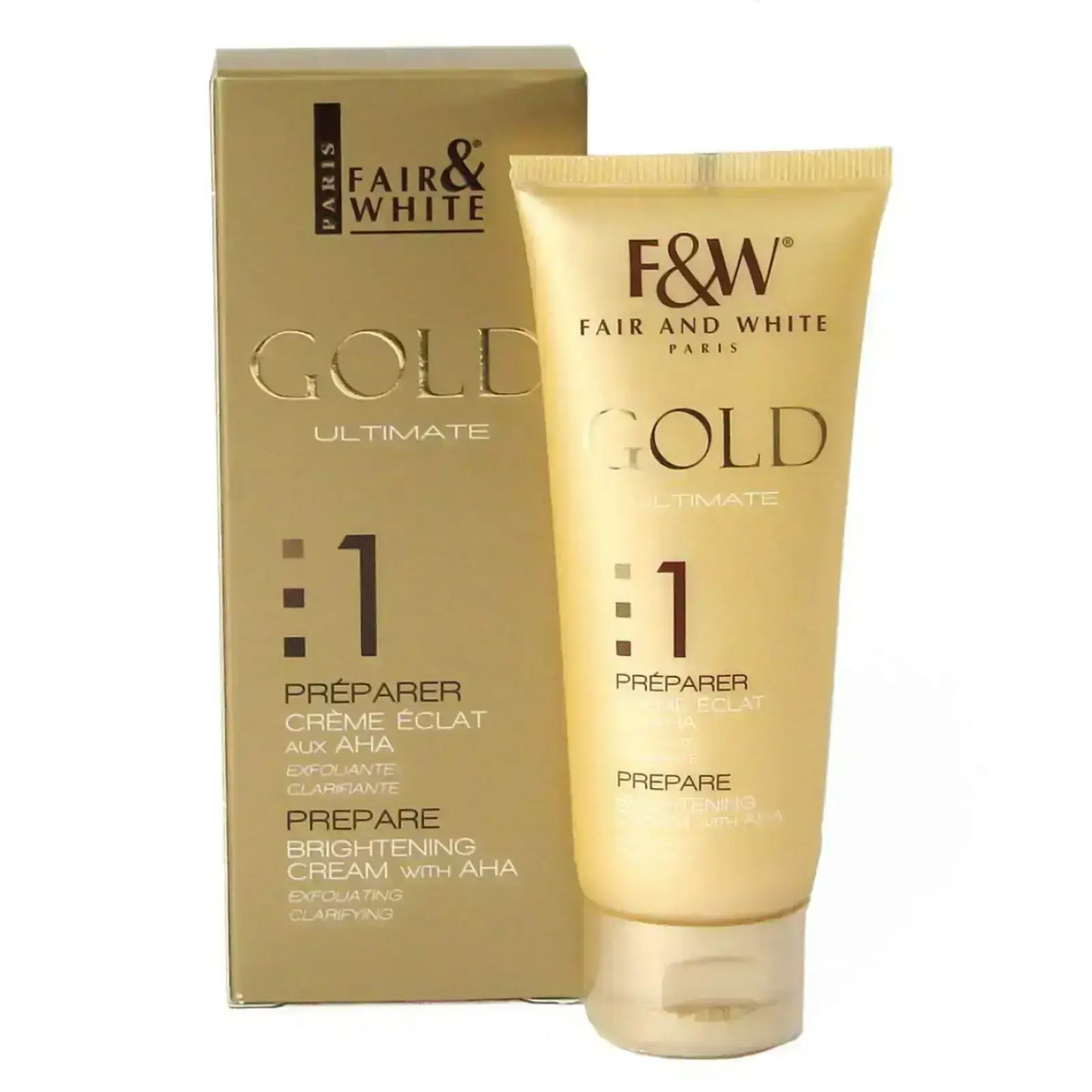 Fair & White Gold Aha Brightening Cream Tube 75 ml For pigmentation