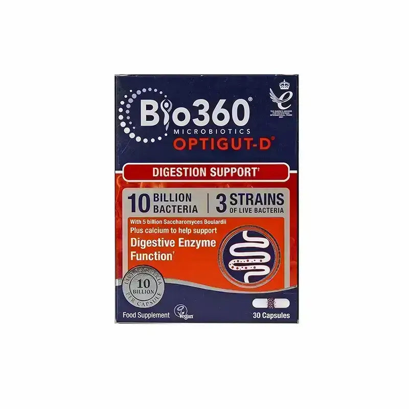 بايو 360 أوبتيجوت دي، دعم الهضم، 10 مليار بكتيريا، 30 كبسولة
