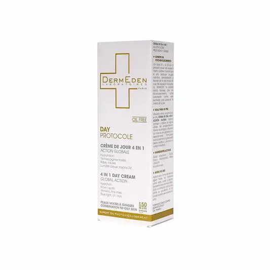 Derm Eden Day Protocole 4 In 1 Day Cream For Comb & Oily Skin 50 ml
