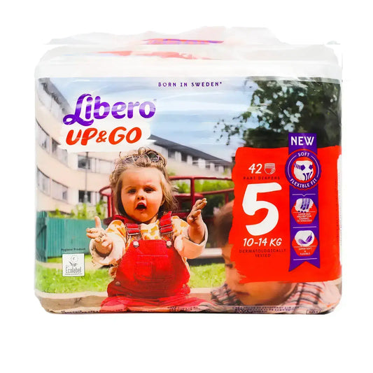 Libero 5 Up & Go Pants 10-14 كغ 42 قطعة، سهلة التغيير.