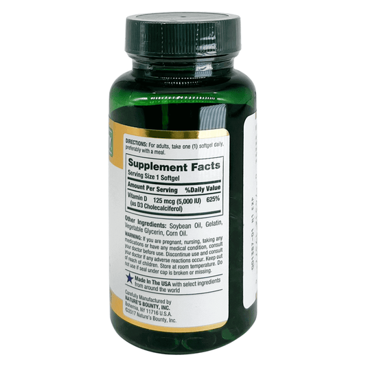 Natures Bounty Vit D 5000 IU Softgels 150'S