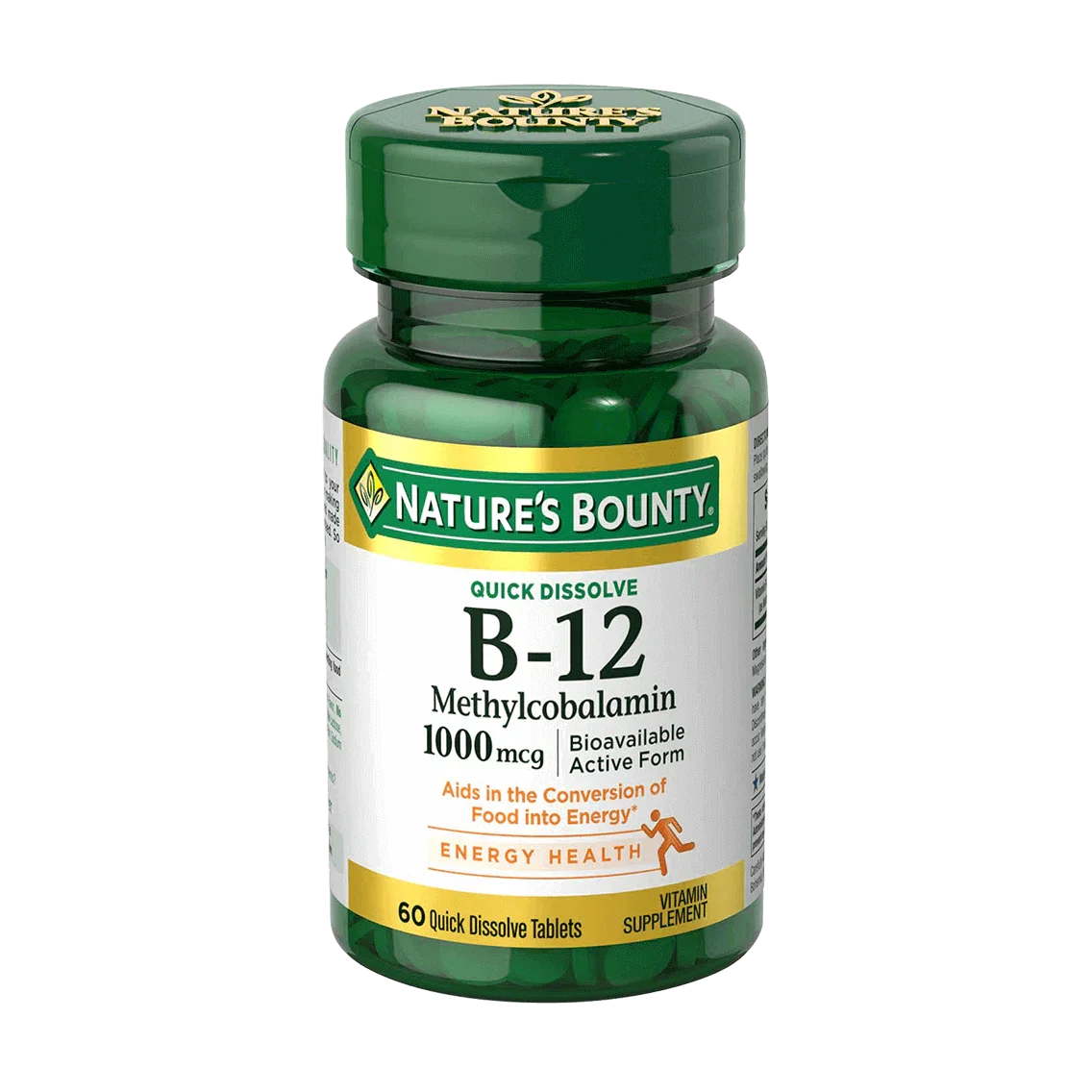 Natures Bounty B 12 Methylcobalamin 1000 mcg Dissolved Pills 60'S