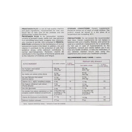 Prostamin Plus 30 Tabs