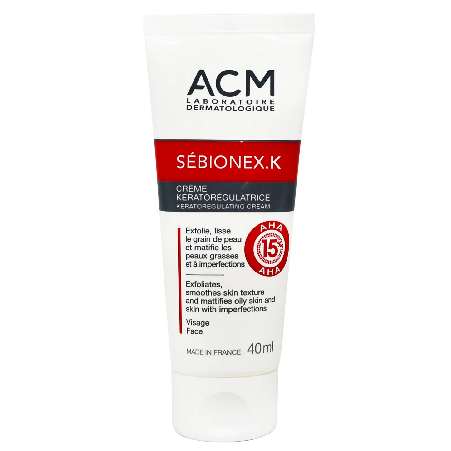 كريم ACM Sebionex.K AHA15% المقشر 40 مل لتنقية البشرة