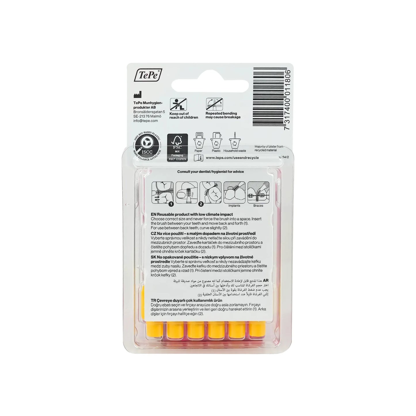 Tepe Yellow Interdental Brush 0.7 mm 6 Pcs 18164/2