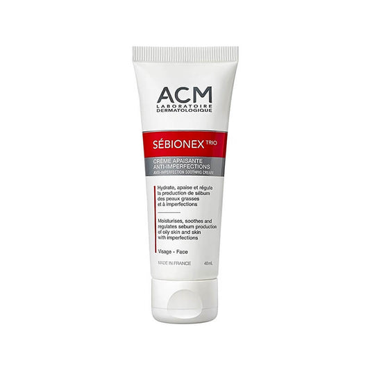 كريم ACM Sebionex Trio Soothing Cream المهدئ المضاد للعيوب 40 مل للبشرة المختلطة إلى الدهنية.