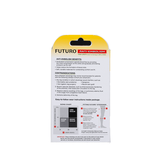 Futuro Anti-Embolism Thigh Length Stockings White Medium Regular