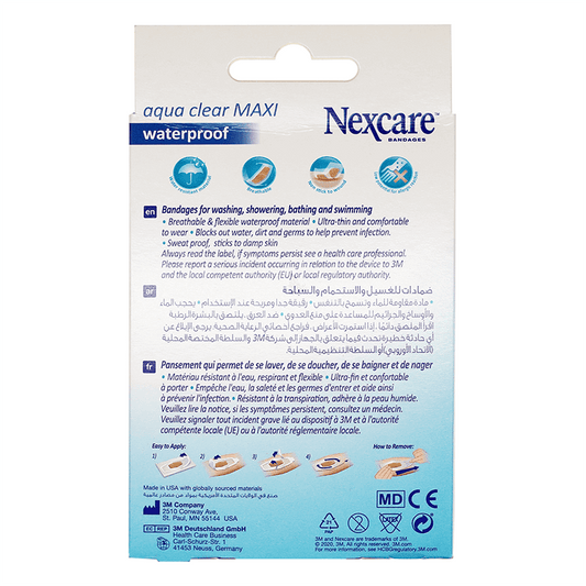 Nexcare Aqua Clear Maxi Waterproof Bandages 60*88 mm 10'S