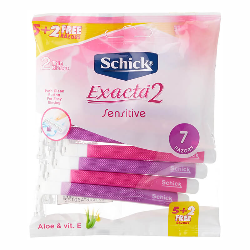 Schick Exacta 2 Sensitive Women Purple and Pink Razor 5+2 Free