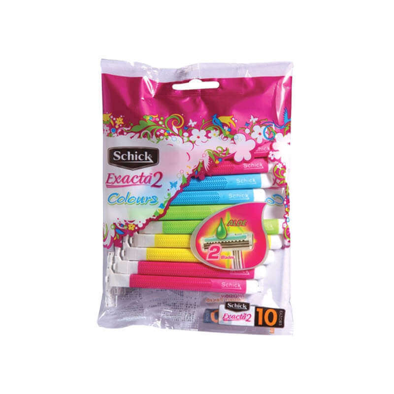 Schick Exacta 2 Women Colours Razor 10 Pcs