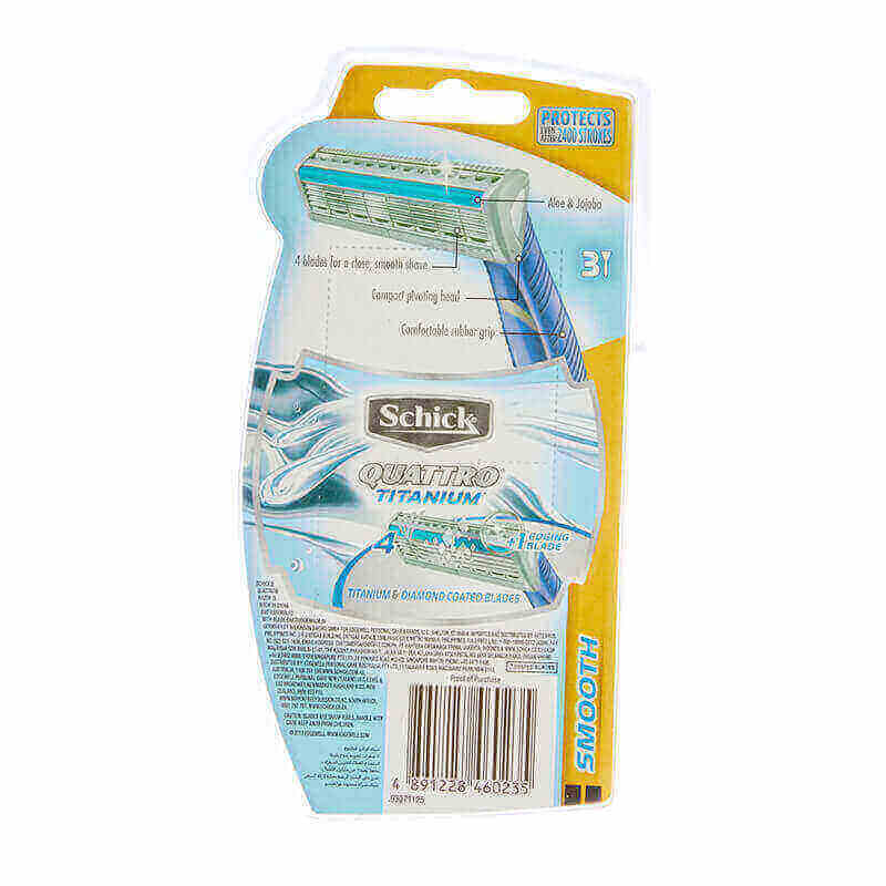 Schick Quattro Titanium Men Disposable Razor 3 Pcs