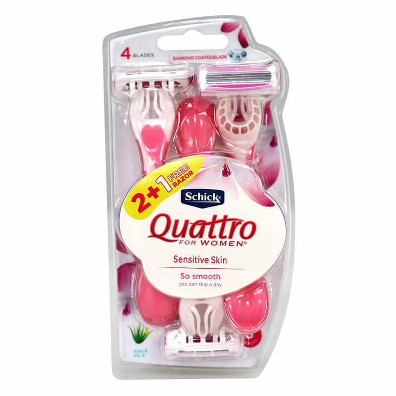 Schick Quattro Women Disposable Razor 2+1 Free