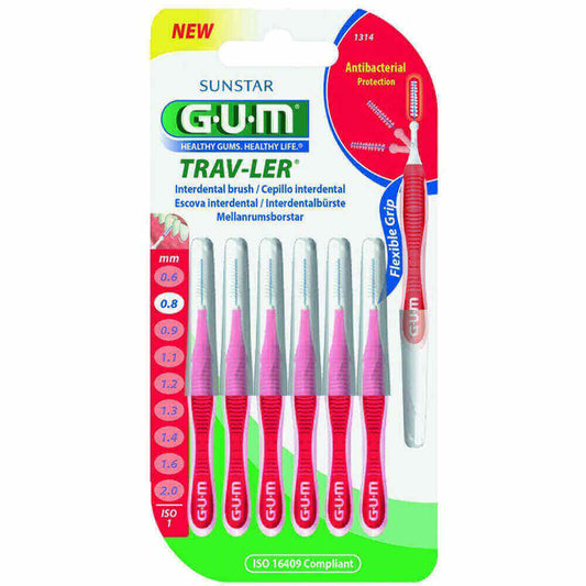 Butler Gum Trav-Ler Interdental Brush 0.8 mm 6 Pcs
