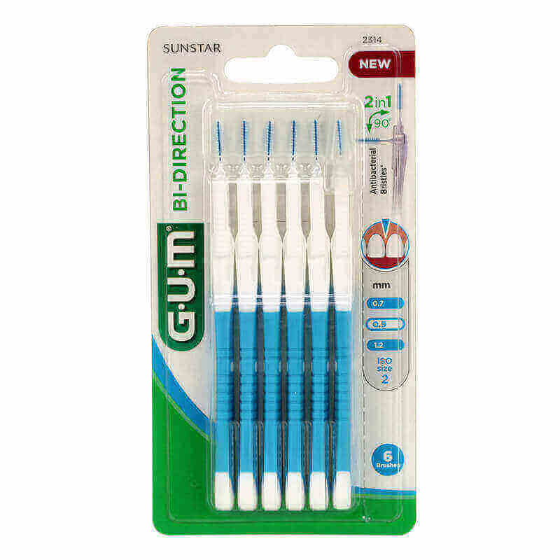 Butler Gum Bi-Direction Interdental Brush 0.9 mm 6 Pcs