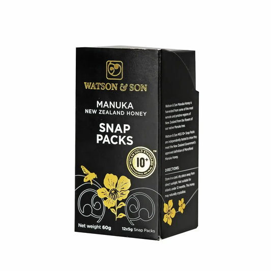 Watson & Son Manuka Honey Snap Packs 10+ MGS 12x5 g