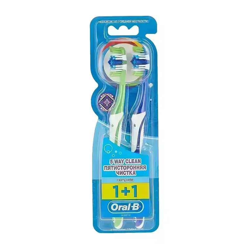 Oral B Complete 5 Way Clean Toothbrush Medium 1+1