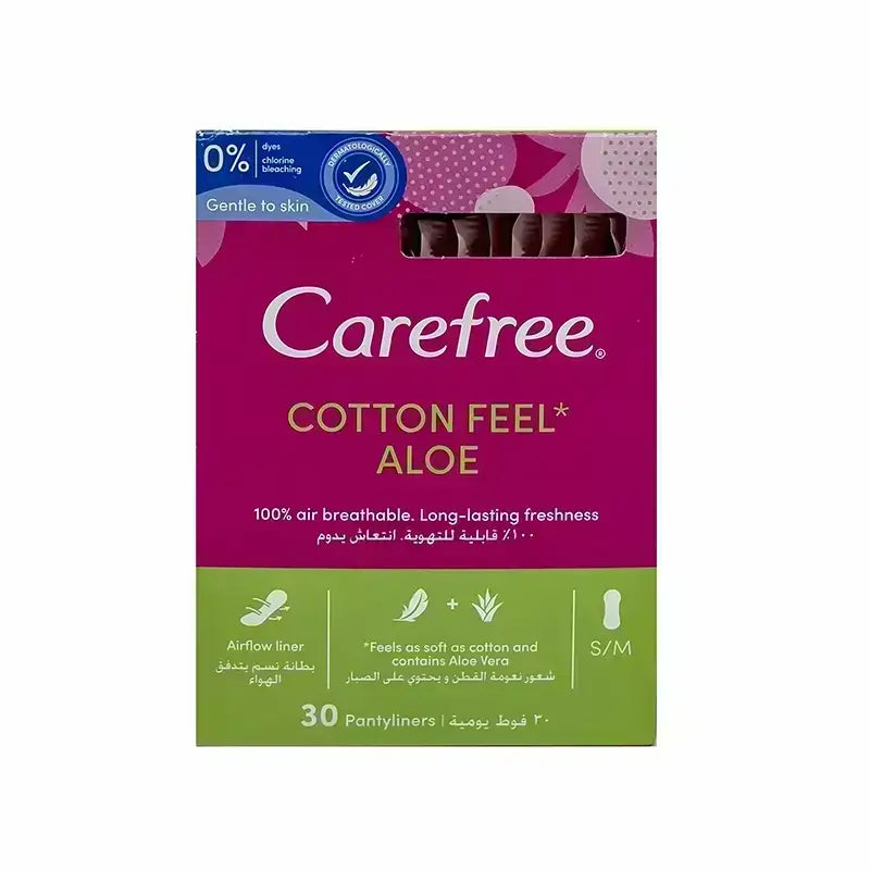 Carefree Cotton Feel Aloe Pantyliners 30 Pcs