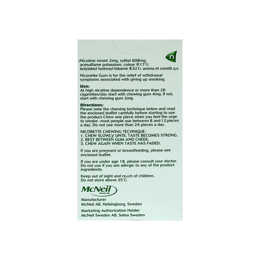 Nicorette 2 mg Freshmint Gum 30 Pcs