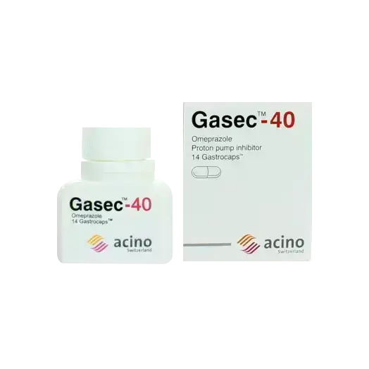 Gasec 40 mg 14 Caps For Stomach Ulcers and Acidity