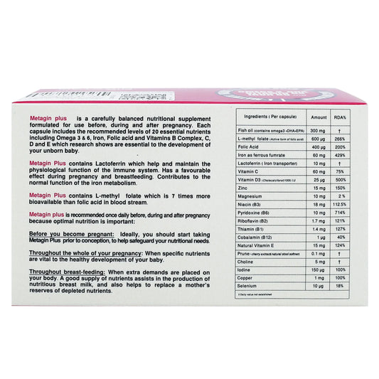 Metagin Plus Caps 30'S for pregnant women