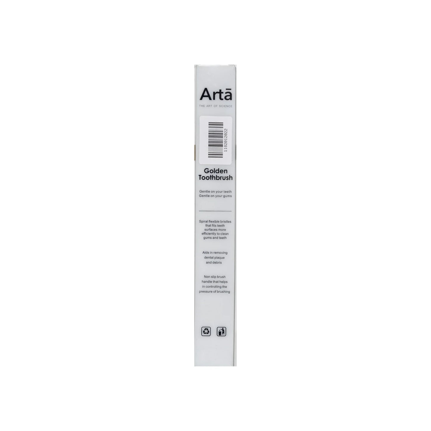 Arta Ultra Soft Golden Toothbrush with Black Bristles 1 Pc