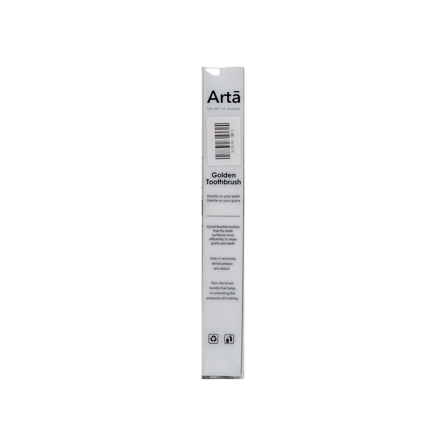 Arta Ultra Soft Golden Toothbrush with White Bristles 1 Pc