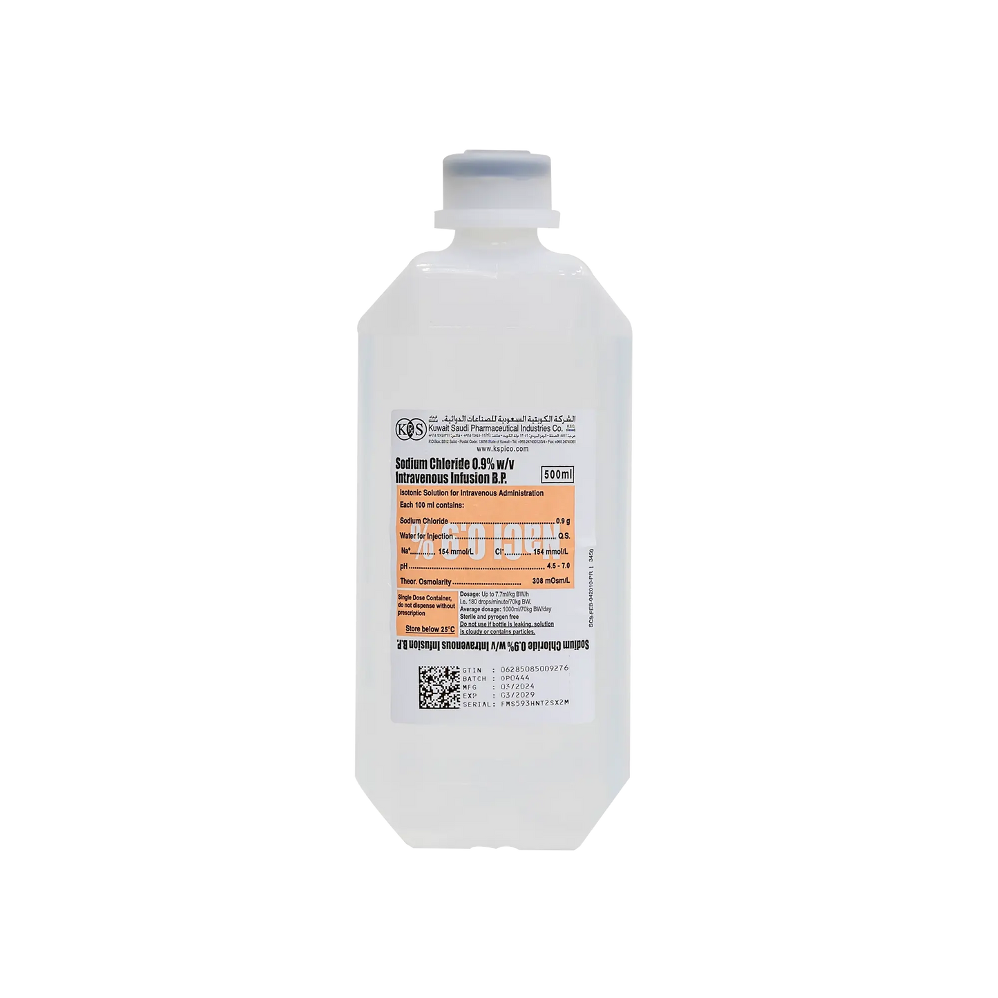 Sodium Chloride 0.9% W/V Intravenous Infusion BP 500 ml