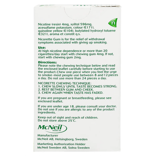Nicorette Gum Freshmint 4 mg 30'S