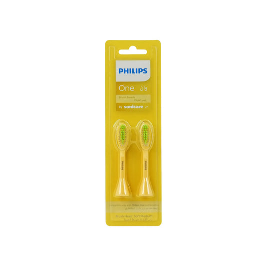 Philips One Yellow Brush Heads Soft Medium 2 Pcs - BH1022/02