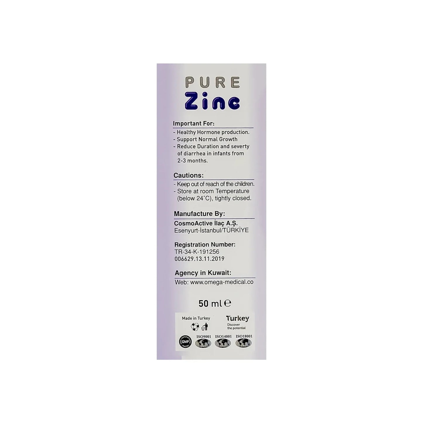 Pure Zinc Drops with Strawberry Flavour 50 ml